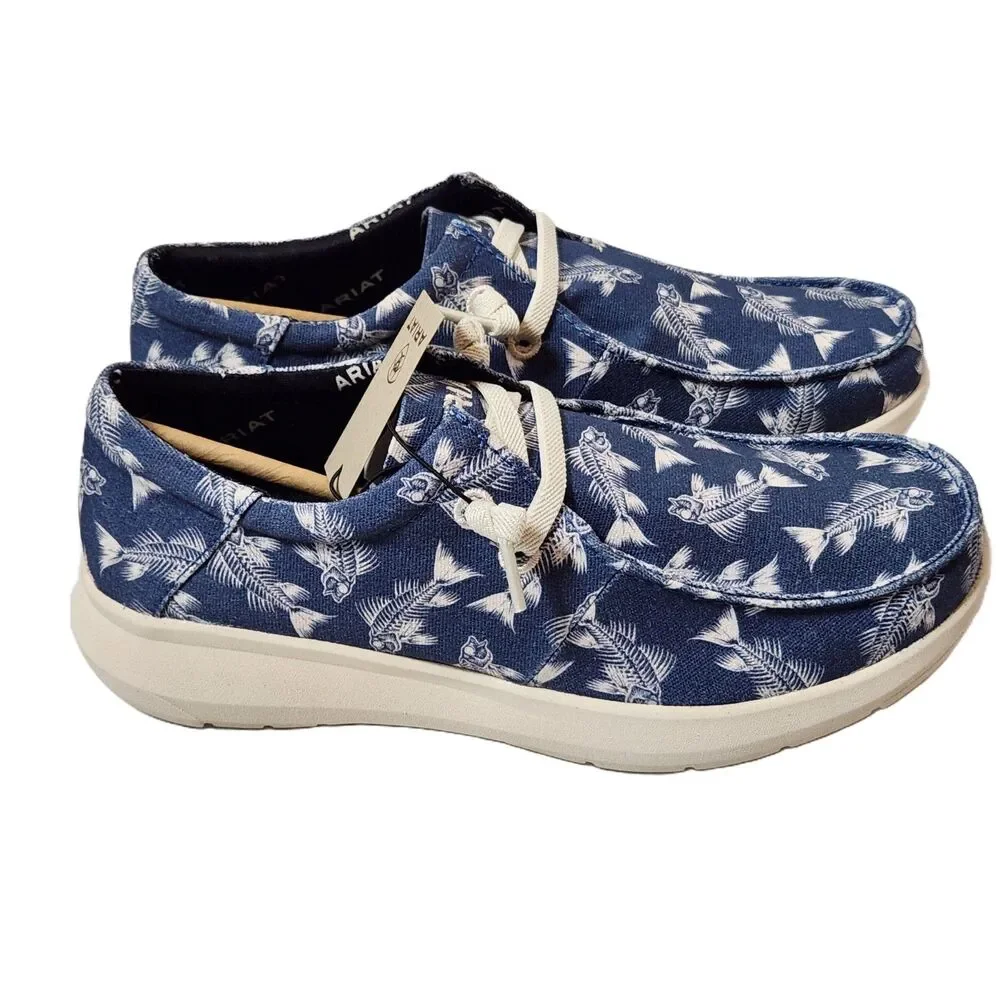 Ariat Hilo Men’s 8.5 Stretch Lace Shoe Bonefish Blue